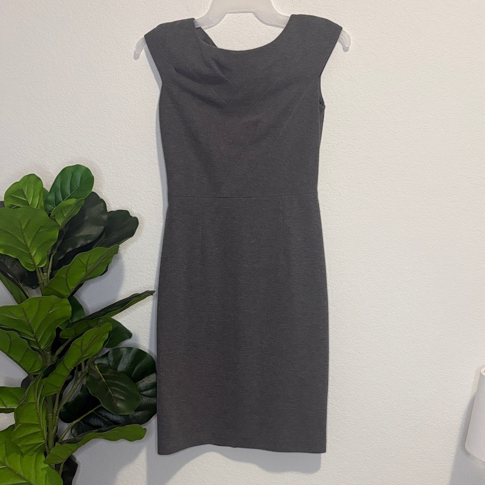 David Meister Elegant Gray cap sleeve Midi Dress 6